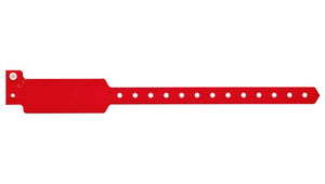 Plastic Wristbands - Wide Face Neon Red