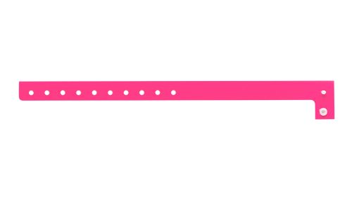  Plastic Wristbands - Regular Neon Pink