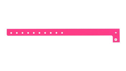  Plastic Wristbands - Regular Neon Pink