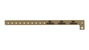  Plastic Wristbands - Age Verified Gold