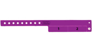 Vinyl Wristbands - 2 Tab Purple