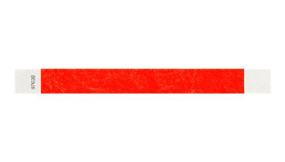 Tyvek 1" Wristbands  - Solid neon red