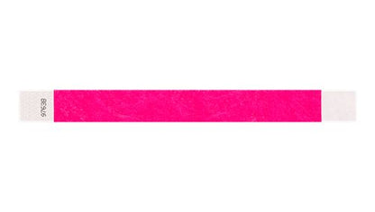 Tyvek 1" Wristbands  - Solid Neon Pink