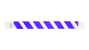 Tyvek 1" Wristbands - Stripes Purple