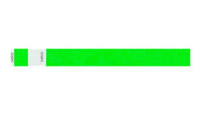 Tyvek 1" Wristbands - Detachable Stub Neon Green