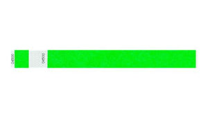 Tyvek 1" Wristbands - Detachable Stub Neon Green