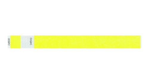 Tyvek 1" Wristbands Custom  - Detachable Stub Neon Yellow