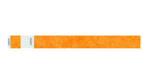 Tyvek 1" Wristbands - Detachable Stub Neon Orange