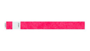 Tyvek 1" Wristbands - Detachable Stub Neon Pink