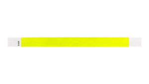 Tyvek 3/4" Wristbands Custom  - Solid Neon Yellow