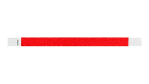 Tyvek 3/4" Wristbands  Custom - Solid Neon Red