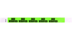 Tyvek 3/4" Wristbands -  Age Verified Neon Green