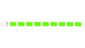 Tyvek 3/4" Wristbands - Burst Neon Green