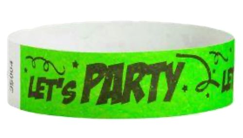 Tyvek 3/4" Wristbands -  Let's Party