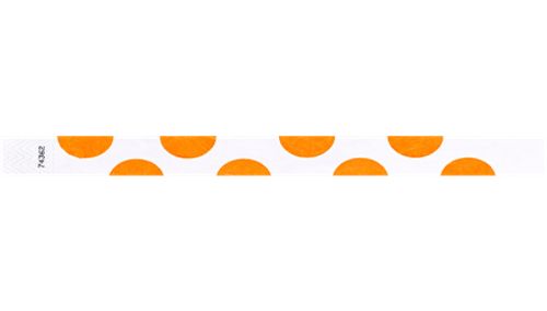Tyvek 3/4" Wristbands - Half Circles Neon Orange