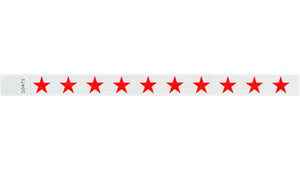 Tyvek 3/4" Wristbands - Stars Red