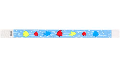 Tyvek 3/4" Wristbands - Tropical Fish