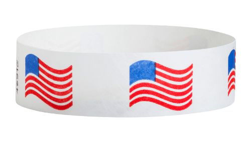 Tyvek 3/4" Wristbands -  Wavy Flags