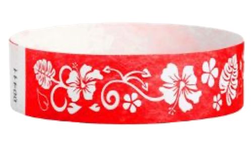 Tyvek 3/4" Wristbands -  Hawaiian Flowers