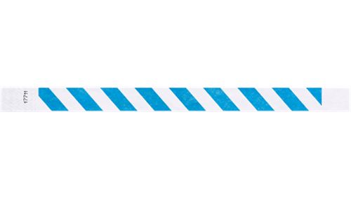 Tyvek 3/4" Wristbands -  Blue Stripes