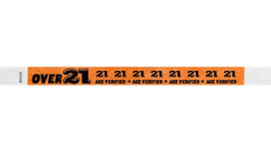 Tyke 3/4" Wristbands - Over 21 Neon Orange