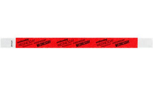 Tyvek 3/4" Wristbands - Wednesday Neon Red