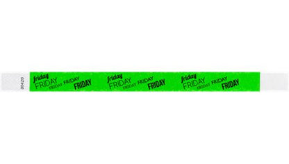 Tyvek 3/4" Wristbands - Friday Neon Green