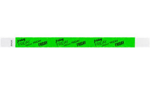 Tyvek 3/4" Wristbands - Friday Neon Green