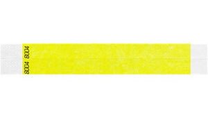 Tyvek 3/4" Wristbands Custom  - Duplicate Numbers Neon Yellow