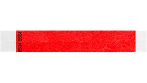 Tyvek 3/4" Wristbands - Duplicate Numbers Neon Red