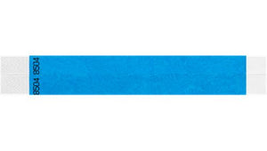 Tyvek 3/4" Wristbands Custom - Duplicate Numbers Neon Blue