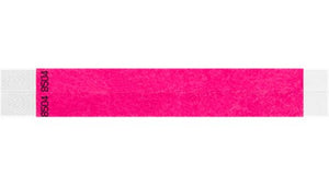 Tyvek 3/4" Wristbands Custom - Duplicate Numbers Neon Pink