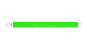 Tyvek 3/4" Wristbands - Qwik Fit Neon Green
