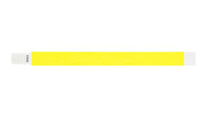 Tyvek 3/4" Wristbands  Custom  - Qwik Fit Neon Yellow