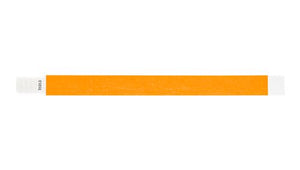 Tyvek 3/4" Wristbands  Custom  - Qwik Fit Neon Orange