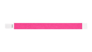 Tyvek 3/4" Wristbands  Custom  - Qwik Fit Neon Pink