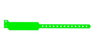 Vinyl Wristbands - Wide Face Neon Green