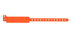 Vinyl Wristbands - Wide Face Neon Orange