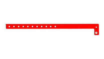 Vinyl Wristbands - Slim Neon Red